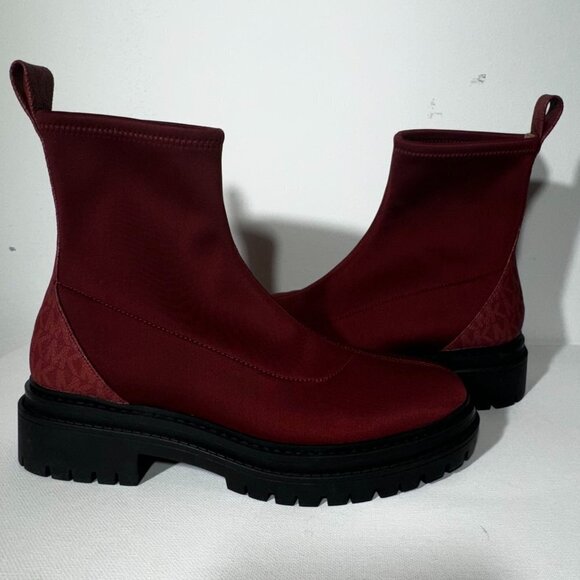 NWOT - Michael Kors Comet Lug-Sole Ankle Boots in Stretch Fabric - Size 6.5 - Picture 4 of 12